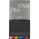 FABER-CASTELL Színes ceruza készlet, háromszögletű, fémdobozban, FABER-CASTELL "Black Edition",  24 különböző szín