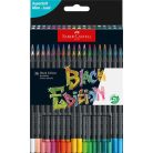 FABER-CASTELL Színes ceruza készlet, háromszögletű, FABER-CASTELL "Black Edition",  36 különböző szín