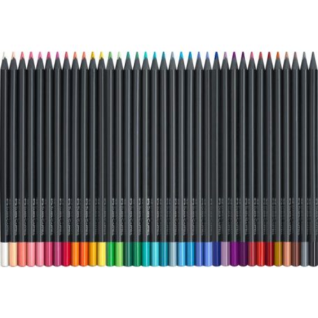 FABER-CASTELL Színes ceruza készlet, háromszögletű, FABER-CASTELL "Black Edition",  36 különböző szín