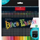 FABER-CASTELL Színes ceruza készlet, háromszögletű, FABER-CASTELL "Black Edition",  50 különböző szín
