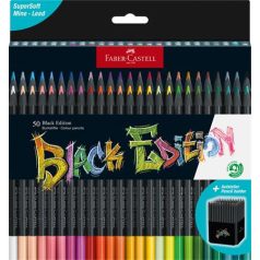   FABER-CASTELL Színes ceruza készlet, háromszögletű, FABER-CASTELL "Black Edition",  50 különböző szín