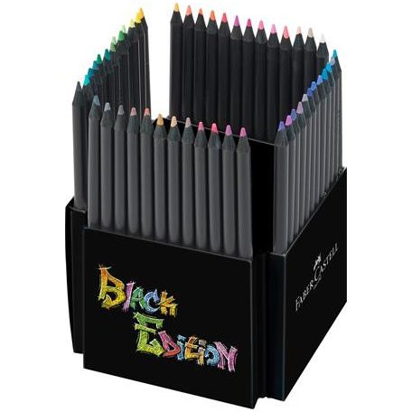 FABER-CASTELL Színes ceruza készlet, háromszögletű, FABER-CASTELL "Black Edition",  50 különböző szín