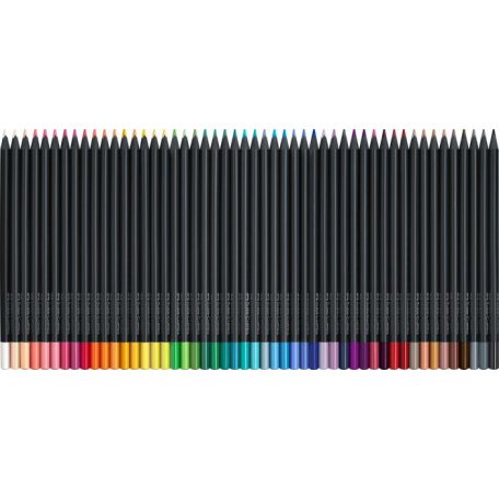 FABER-CASTELL Színes ceruza készlet, háromszögletű, FABER-CASTELL "Black Edition",  50 különböző szín