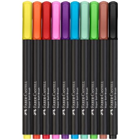 FABER-CASTELL Ecsetirón készlet, FABER-CASTELL "Black Edition" 10 különböző szín