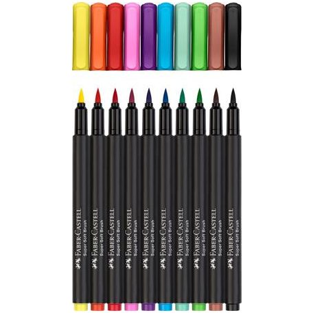 FABER-CASTELL Ecsetirón készlet, FABER-CASTELL "Black Edition" 10 különböző szín