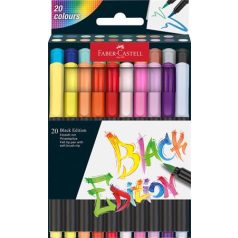   FABER-CASTELL Ecsetirón készlet, FABER-CASTELL "Black Edition", 20 különböző szín