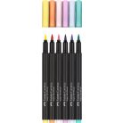 FABER-CASTELL Ecsetirón készlet, FABER-CASTELL "Black Edition", 6 különböző pasztell szín