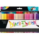 FABER-CASTELL Ecsetirón készlet, tartóval, FABER-CASTELL "Black Edition", 50 különböző szín
