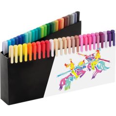   FABER-CASTELL Ecsetirón készlet, tartóval, FABER-CASTELL "Black Edition", 50 különböző szín