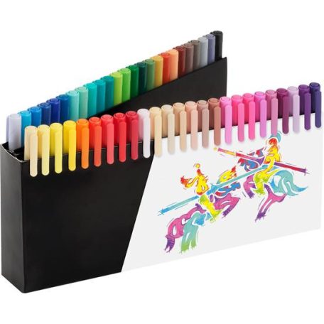 FABER-CASTELL Ecsetirón készlet, tartóval, FABER-CASTELL "Black Edition", 50 különböző szín