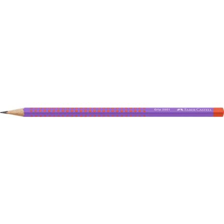 FABER-CASTELL Grafitceruza, B, háromszögletű, FABER-CASTELL "Grip 2001 Flow", piros-lila