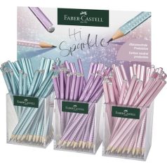  FABER-CASTELL Grafitceruza display, B, háromszögletű, FABER-CASTELL "Sparkle", metál színek