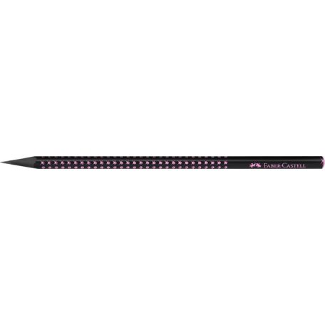 FABER-CASTELL Grafitceruza, B, háromszögletű, FABER-CASTELL, "Sparkle Midnight", fekete/rózsaszín