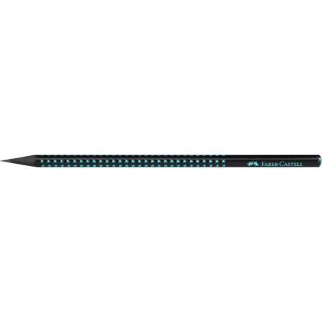 FABER-CASTELL Grafitceruza, B, háromszögletű, FABER-CASTELL, "Sparkle Midnight", fekete/óceánkék