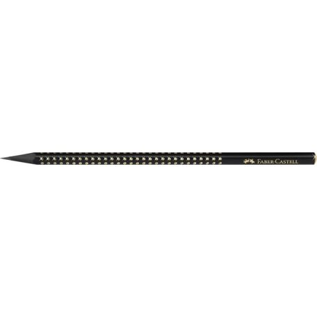 FABER-CASTELL Grafitceruza, B, háromszögletű, FABER-CASTELL, "Sparkle Midnight", fekete/arany