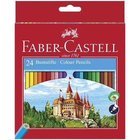 FABER-CASTELL Színes ceruza készlet, hatszögletű, FABER-CASTELL "Classic", 24 különböző szín