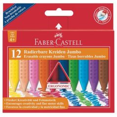   FABER-CASTELL Zsírkréta, háromszögletű, FABER-CASTELL "Jumbo Grip", 12 különböző szín