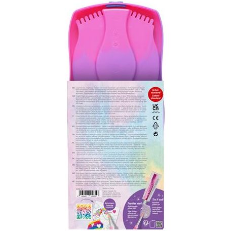 FABER-CASTELL Vízfesték, 12 darabos, összeilleszthető, FABER-CASTELL "Unikornis"+1 tubus fehér tempera+unikornis matrica