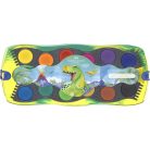 FABER-CASTELL Vízfesték, 12 darabos, összeilleszthető, FABER-CASTELL "Dinoszaurusz"+1 tubus fehér tempera + dinoszaurusz matrica