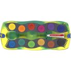 FABER-CASTELL Vízfesték, 12 darabos, összeilleszthető, FABER-CASTELL "Dinoszaurusz"+1 tubus fehér tempera + dinoszaurusz matrica