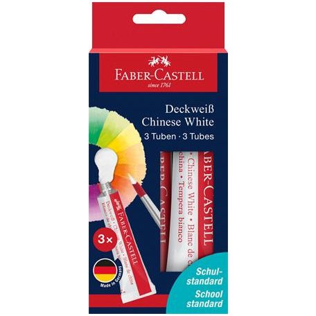 FABER-CASTELL Tempera készlet, tubusos, 3x7,5 ml, FABER-CASTELL, fehér