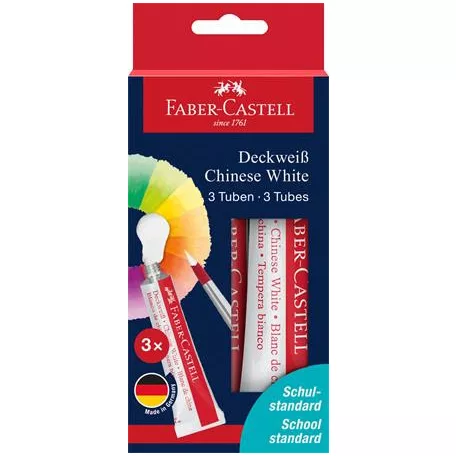 FABER-CASTELL Tempera készlet, tubusos, 3x7,5 ml, FABER-CASTELL, fehér