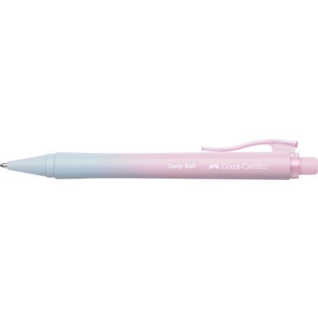FABER-CASTELL Golyóstoll, 1 mm, XB, nyomógombos, rózsa-égkék tolltest, FABER-CASTELL "Daily Ball Flow", kék
