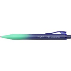   FABER-CASTELL Golyóstoll, 1 mm, XB, nyomógombos, türkiz-kék tolltest, FABER-CASTELL "Daily Ball Flow", kék