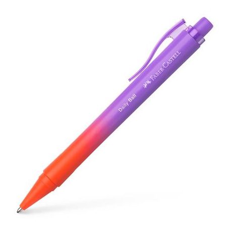 FABER-CASTELL Golyóstoll, 1 mm, XB, nyomógombos, piros-lila tolltest, FABER-CASTELL "Daily Ball Flow", kék