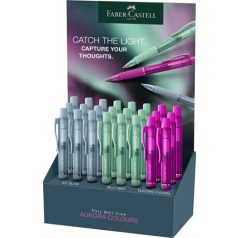   FABER-CASTELL Golyóstoll display, 1 mm, XB, nyomógombos, FABER-CASTELL "Poly Ball View Aurora", vegyes színek