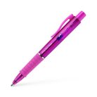 FABER-CASTELL Golyóstoll, 1 mm, XB, nyomógombos, fukszia testszín, FABER-CASTELL "Poly Ball View Aurora", kék