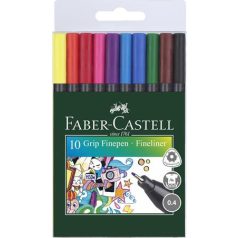   FABER-CASTELL Tűfilc készlet, 0,4 mm, FABER-CASTELL "Grip", 10 különböző szín