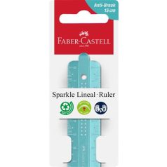   FABER-CASTELL Vonalzó, műanyag, törhetetlen, 15 cm, FABER-CASTELL "Sparkle", vegyes színek