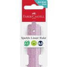 FABER-CASTELL Vonalzó, műanyag, törhetetlen, 15 cm, FABER-CASTELL "Sparkle", vegyes színek