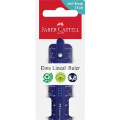   FABER-CASTELL Vonalzó, műanyag, törhetetlen, 15 cm, FABER-CASTELL "Pöttyös", vegyes színek