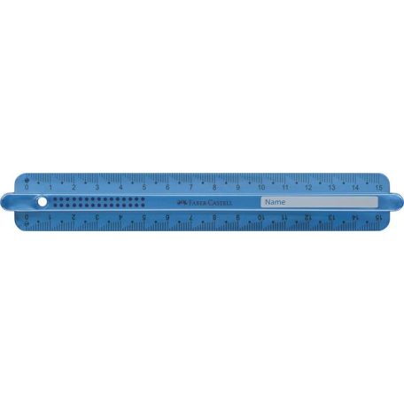 FABER-CASTELL Vonalzó, műanyag, törhetetlen, 15 cm, FABER-CASTELL "Pöttyös", vegyes színek