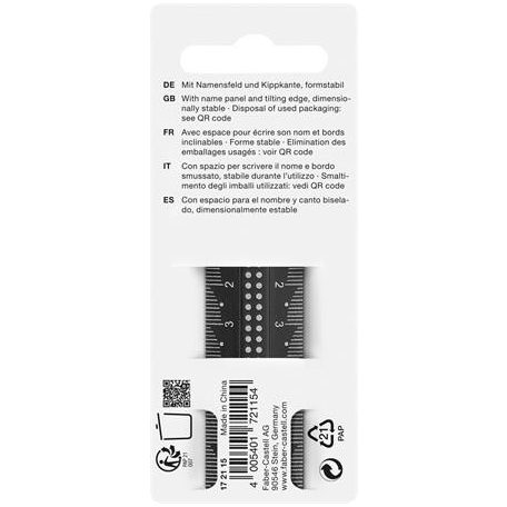FABER-CASTELL Vonalzó, műanyag, törhetetlen, 15 cm, FABER-CASTELL "Pöttyös", vegyes színek