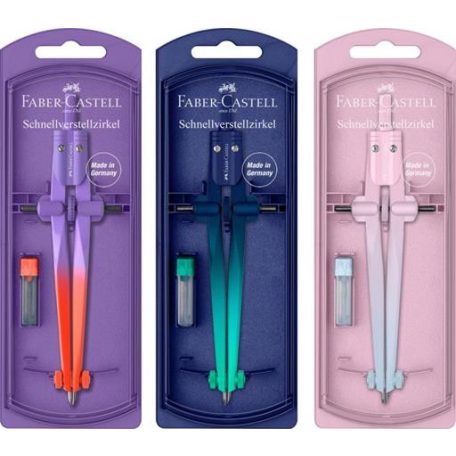 FABER-CASTELL Körző készlet, precíziós, FABER-CASTELL "Stream Flow", vegyes színek