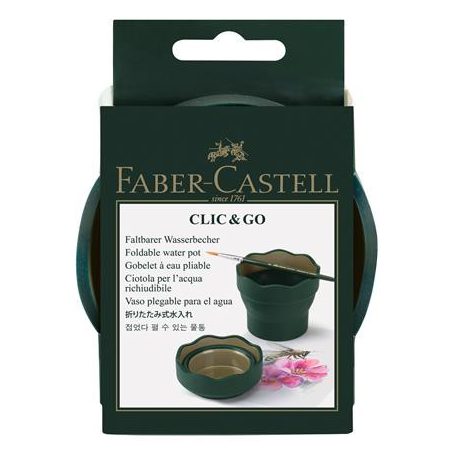 FABER-CASTELL Ecsettál, műanyag, FABER-CASTELL "Click&Go", zöld