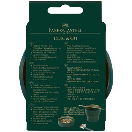 FABER-CASTELL Ecsettál, műanyag, FABER-CASTELL "Click&Go", zöld