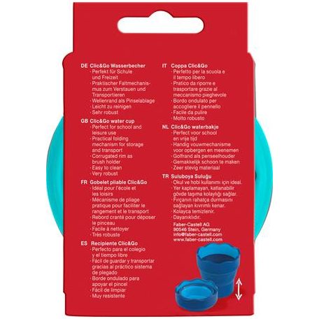 FABER-CASTELL Ecsettál, műanyag, FABER-CASTELL "Click&Go", türkiz