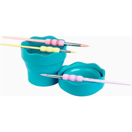 FABER-CASTELL Ecsettál, műanyag, FABER-CASTELL "Click&Go", türkiz