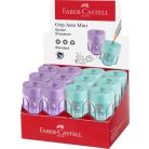 FABER-CASTELL Hegyező display, egylyukú, tartályos FABER-CASTELL "GRIP Auto Mini", vegyes pasztell színek