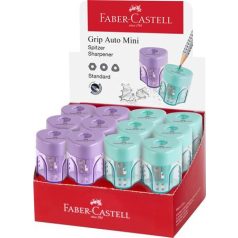   FABER-CASTELL Hegyező display, egylyukú, tartályos FABER-CASTELL "GRIP Auto Mini", vegyes pasztell színek