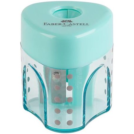 FABER-CASTELL Hegyező display, egylyukú, tartályos FABER-CASTELL "GRIP Auto Mini", vegyes pasztell színek