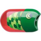 FABER-CASTELL Hegyező és radír, kétlyukú, tartályos, FABER-CASTELL, hal minta