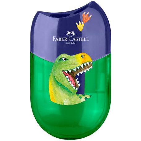 FABER-CASTELL Hegyező display, kétlyukú, tartályos,  FABER-CASTELL, dinoszaurusz