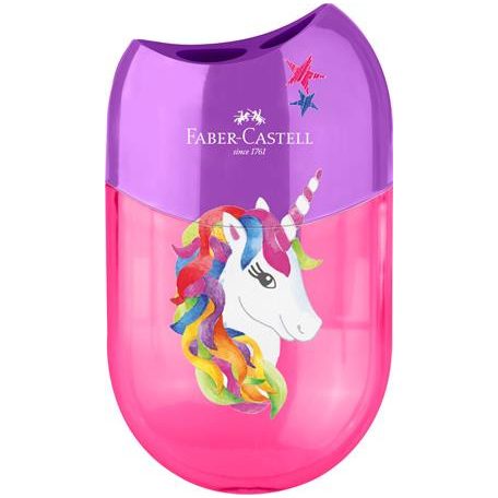 FABER-CASTELL Hegyező display, kétlyukú, tartályos,  FABER-CASTELL, unikornis