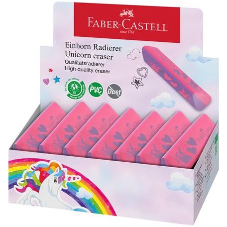 FABER-CASTELL Radír display, háromszögletű, FABER-CASTELL, unikornis