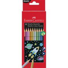   FABER-CASTELL Színes ceruza készlet, hatszögletű, FABER-CASTELL, 10 különböző metál szín